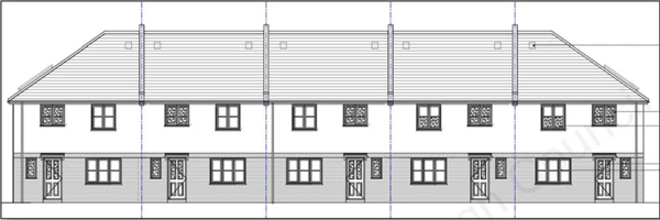 Lot: 83 - LAND WITH PLANNING FOR FIVE HOUSES - Proposed Front Elevation